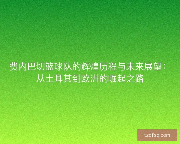 费内巴切篮球队的辉煌历程与未来展望：从土耳其到欧洲的崛起之路